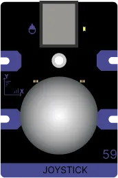 Component Joystick - It consists of a stick that pivots on a base and reports the horizontal and vertical angle.