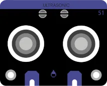 Component Ultrasonic sensor - Measures the distance to an object in a range from 0 to 200 centimeters.